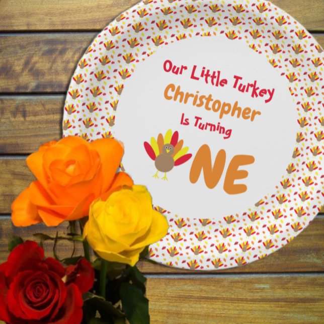 Little Turkey 1st Birthday Paper Plate (Creator Uploaded)