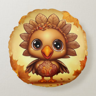 Little Turkey 5 Round Cushion