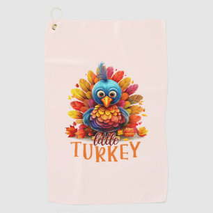 Little Turkey – Cute Colourful Cartoon Style Golf Towel