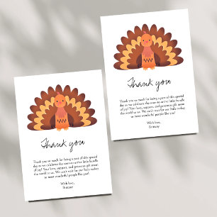 Little Turkey Fall Baby Shower Thank You Card