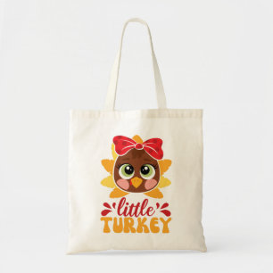 Little Turkey Girl Kids Thanksgiving Tote Bag