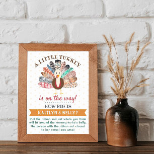Little Turkey On The Way! Thanksgiving Baby Shower Poster