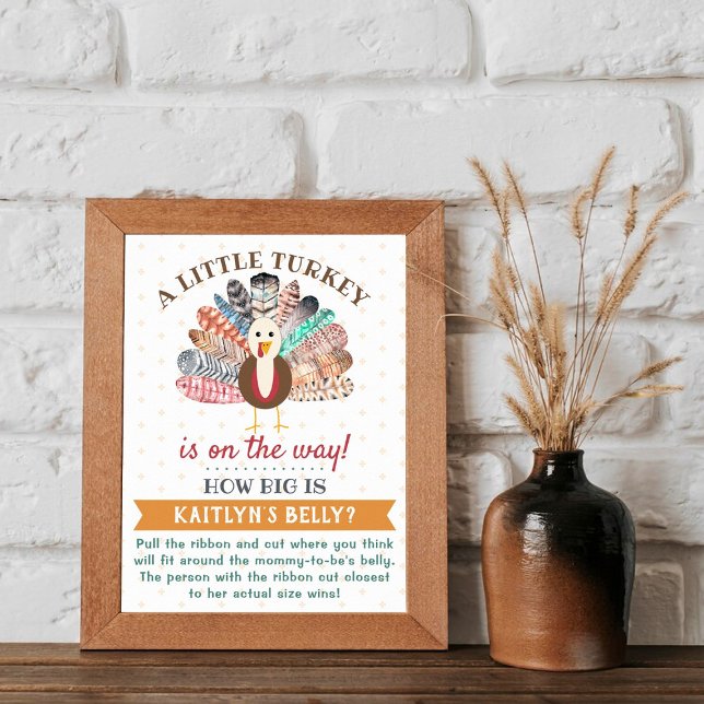 Little Turkey On The Way! Thanksgiving Baby Shower Poster (Creator Uploaded)