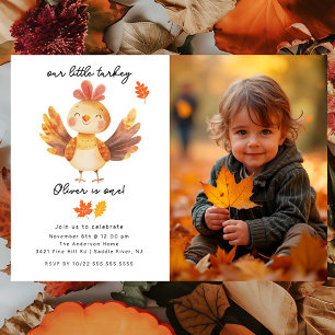Little Turkey Photo Birthday Invitation