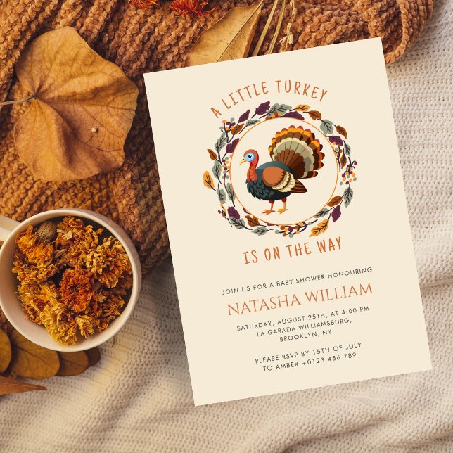 Little Turkey Thanksgiving Fall Baby Shower Invitation (Creator Uploaded)