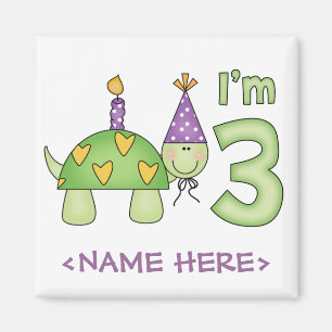 Little Turtle 3rd Birthday Magnet