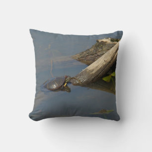 Little Turtle On A Log Cushion