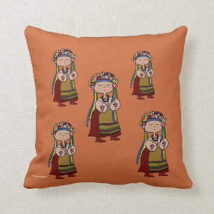 Little Ukrainian Dancer Ukrainian Folk Art Cushion