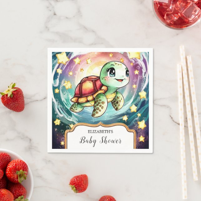 Little Under the Sea Turtle Baby Shower Napkin (Insitu)