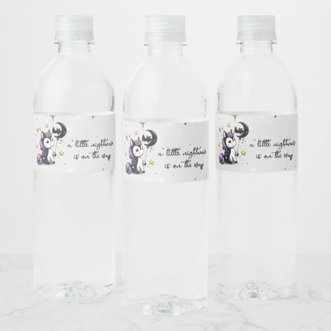 Little Unicorn Baby Shower Water Bottle Label (Bottles)