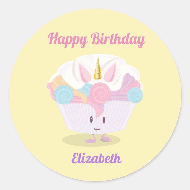 Little Unicorn Cupcake | Sticker (Front)
