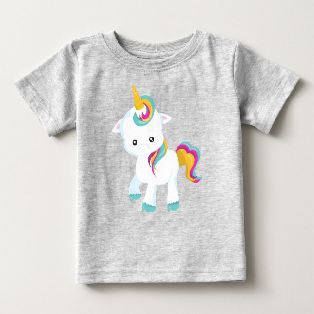 Little Unicorn, Cute Unicorn, Magical Unicorn Baby T-Shirt (Front)