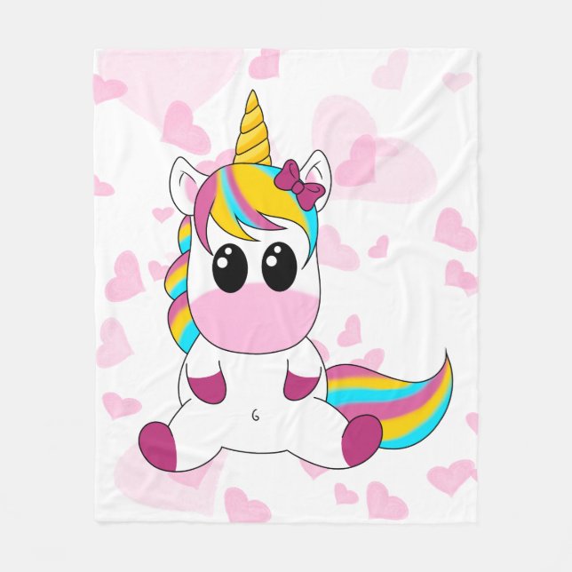 Little Unicorn Fleece Blanket (Front)