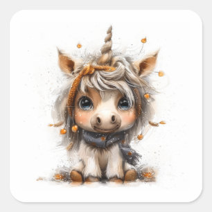 Little Unicorn Square Sticker
