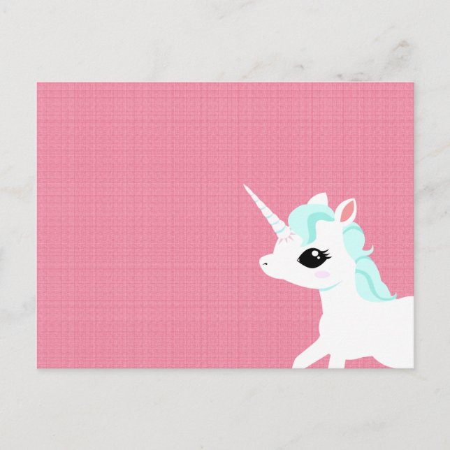Little Unicorn with blue mane postcard (Front)