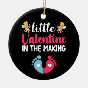 Little Valentine In The Making Pregnancy Pregnant Ceramic Ornament