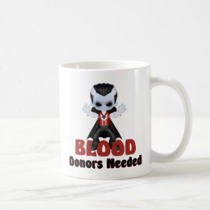 Little Vampire Blood Donors Needed Halloween Joke Coffee Mug