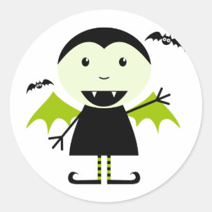 Little Vampire Classic Round Sticker