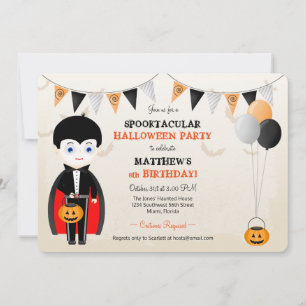 Little Vampire Halloween Party Invitation