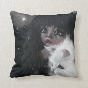 Little Vampiress with Kitty Magic Pillow