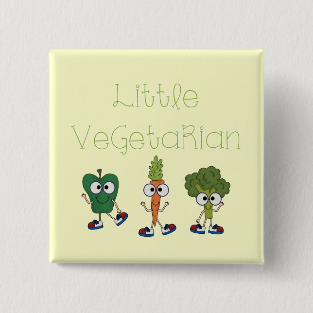 Little Vegetarian 15 Cm Square Badge (Front)
