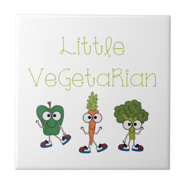 Little Vegetarian Ceramic Tile (Front)