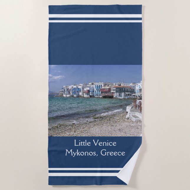 Little Venice, Greece Beach Towel (Front)