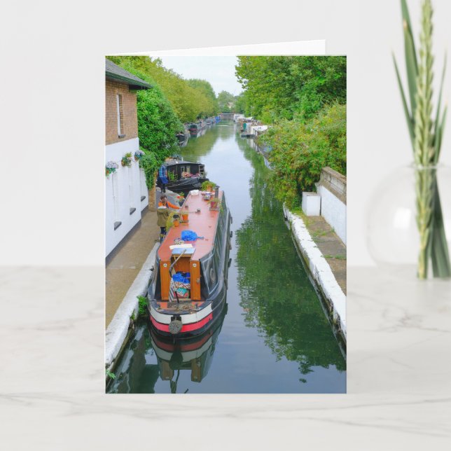 Little Venice London Barge Greeting Card (Front)