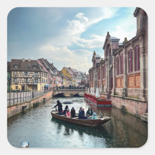 Little Venice River Boat         Square Sticker