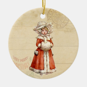 Little Victorian Caroler Custom Christmas Ceramic Ornament