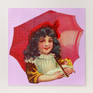 little Victorian girl and her doll Jigsaw Puzzle