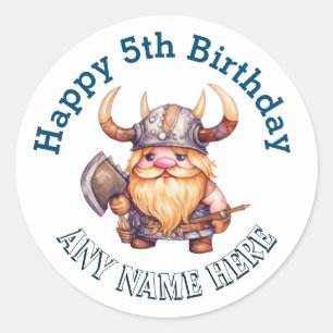 Little Viking Birthday Label