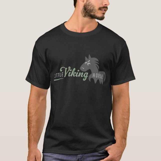 Little Viking Horse - Green Logo T-Shirt (Front)