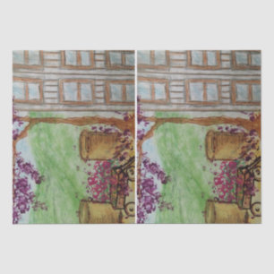 Little Wagon with Blooms Tissue Paper