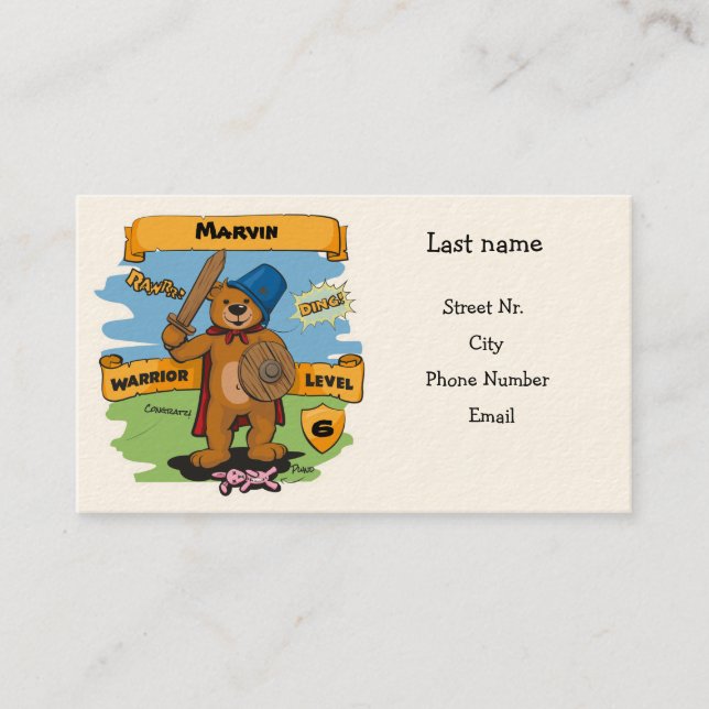 Little Warrior Business Card (Front)