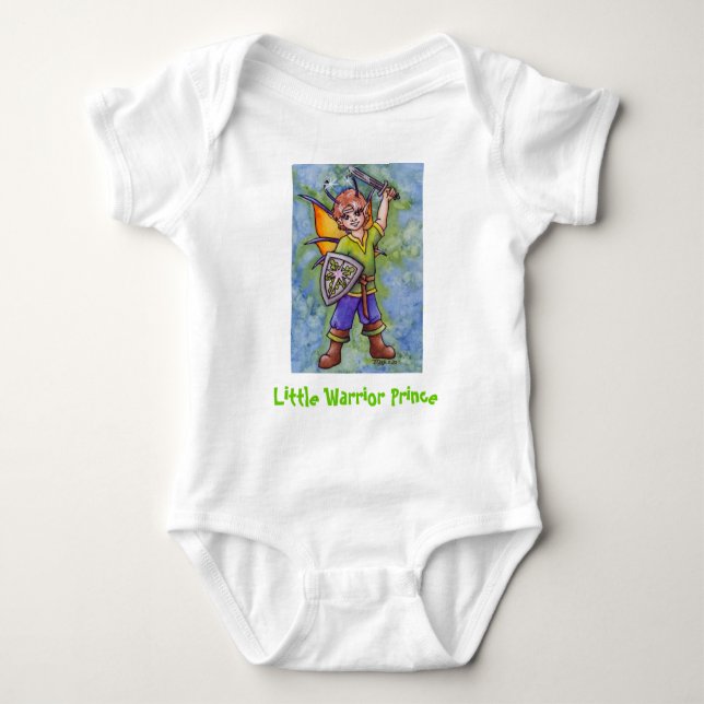 Little Warrior Prince Baby Bodysuit (Front)