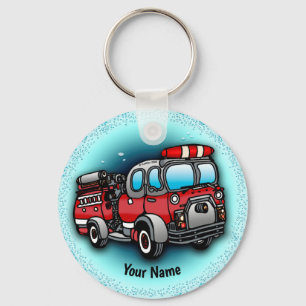 Little Water Firetruck firefighter keychain