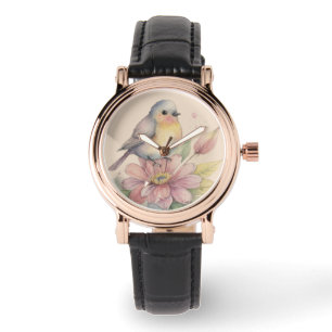 Little watercolor bird in a watch! watch