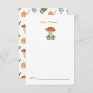 Little Watercolor mushroom Birthday Time Capsule T Thank You Card