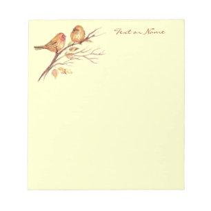 Little Watercolor Sparrow Birds Notepad