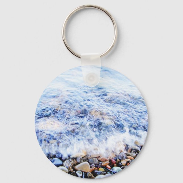 Little wave and colourful stones key ring (Front)