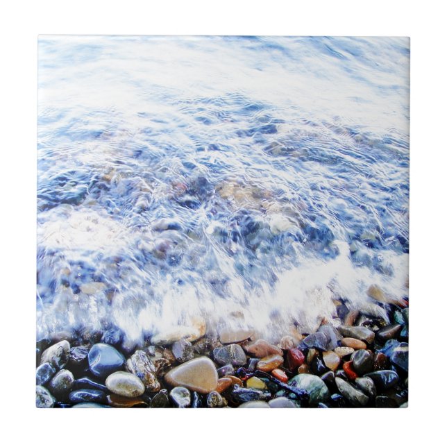 Little wave and colourful stones tile (Front)