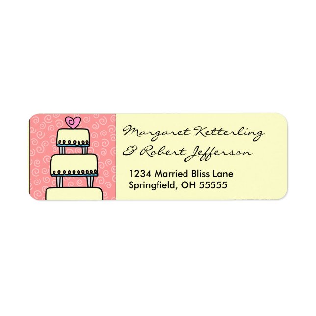 Little Wedding Cake Personalised Address Labels (Front)