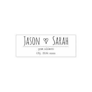 little wedding heart decor self-inking stamp