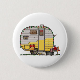 Little Western Camper Trailer 6 Cm Round Badge
