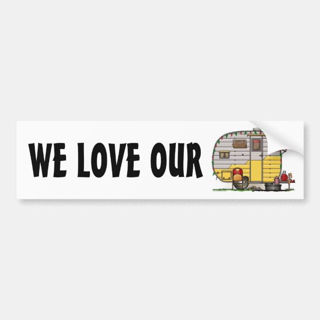 Little Western Camper Trailer Bumper Sticker (Front)