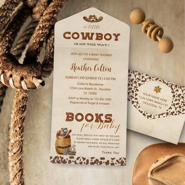 Little Western Cowboy Baby Shower All In One Invitation (Creator Uploaded)