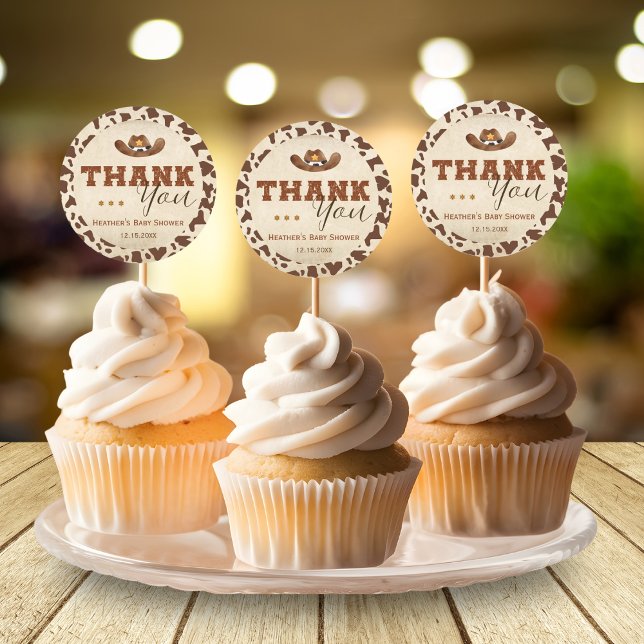 Little Western Cowboy Baby Shower Classic Round Sticker (Creator Uploaded)