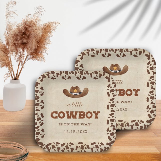 Little Western Cowboy Baby Shower Paper Plate (Creator Uploaded)