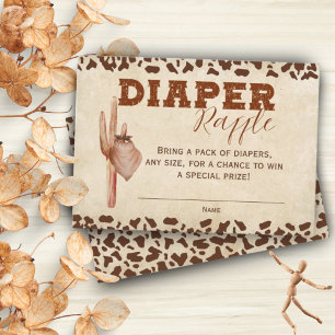 Little Western Cowboy Diaper Raffle Baby Shower  Enclosure Card
